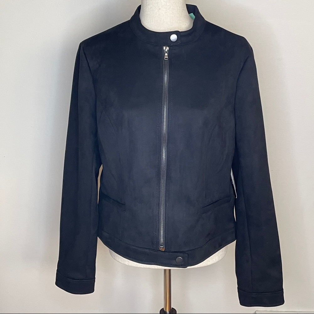 Coffee Shop New York Black Faux Suede Jacket